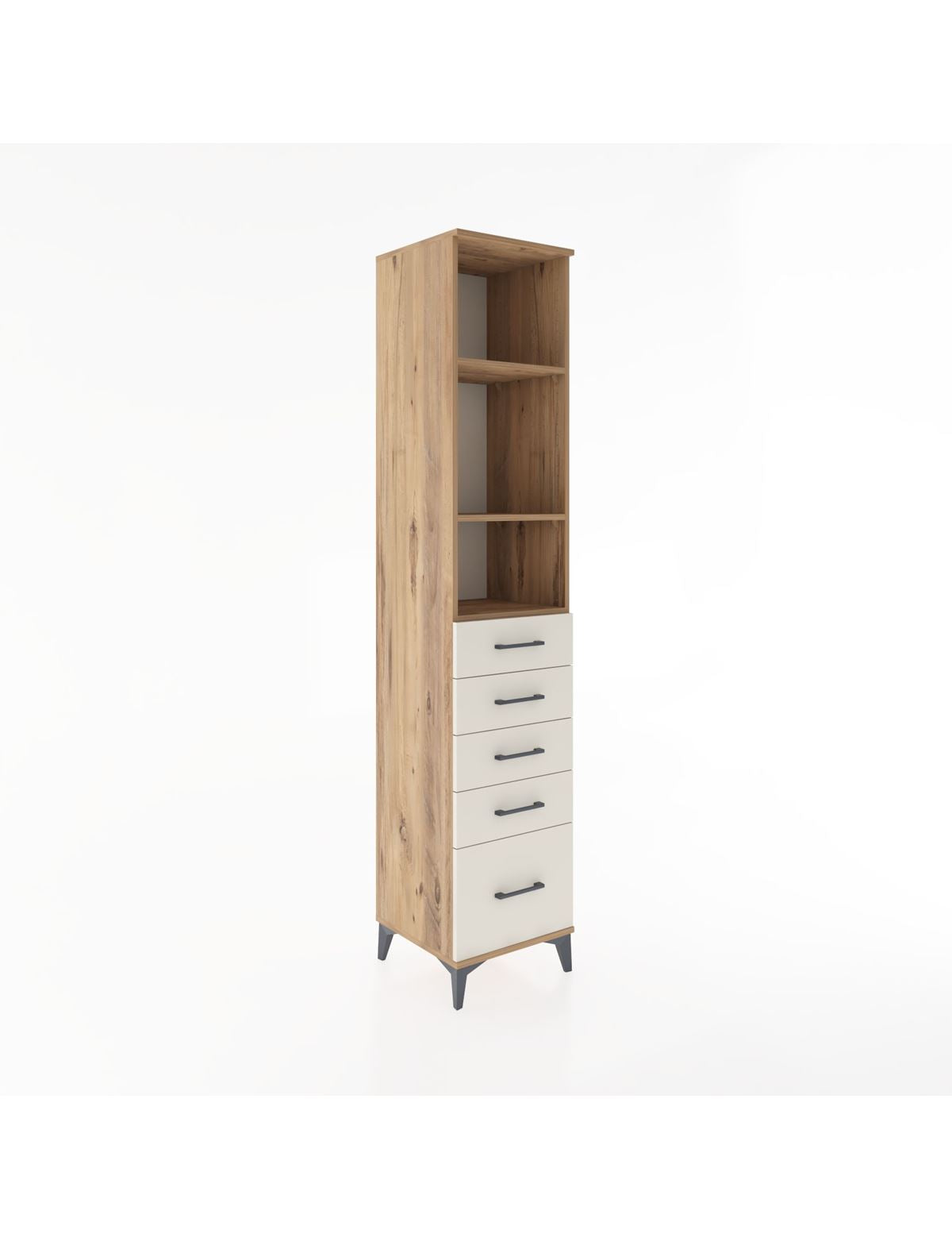 Hyperion Dolap 3 Raflı 5 Çekmeceli 44x44x221 Çam-Aytaşı