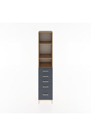 Hyperion Dolap 3 Raflı 5 Çekmeceli 44x44x221 Çam-Antrasit