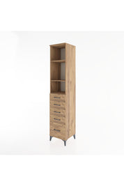 Hyperion Dolap 3 Raflı 5 Çekmeceli 44x44x221 Çam-Çam