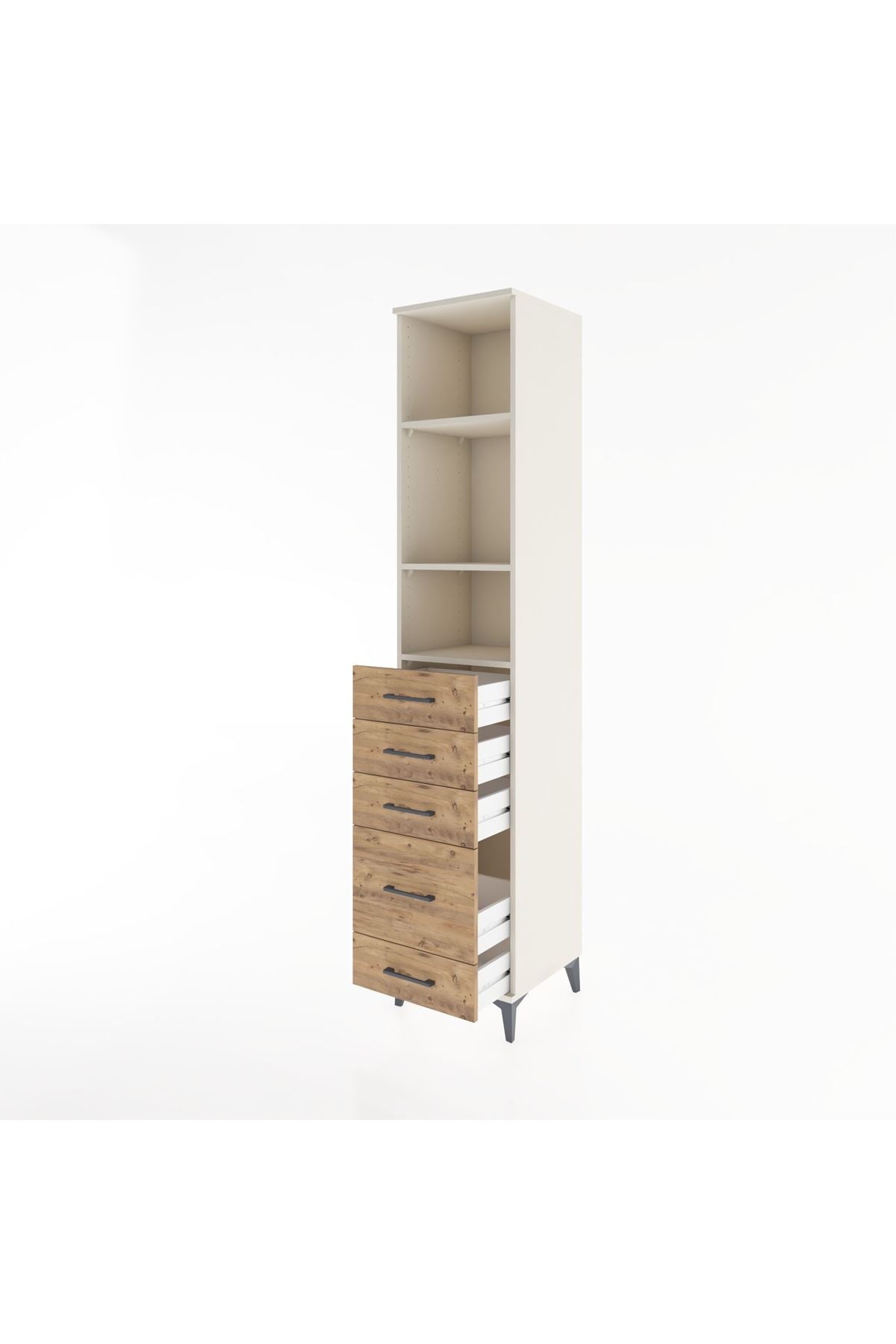 Hyperion Dolap 3 Raflı 5 Çekmeceli 44x44x221 Aytaşı-Çam