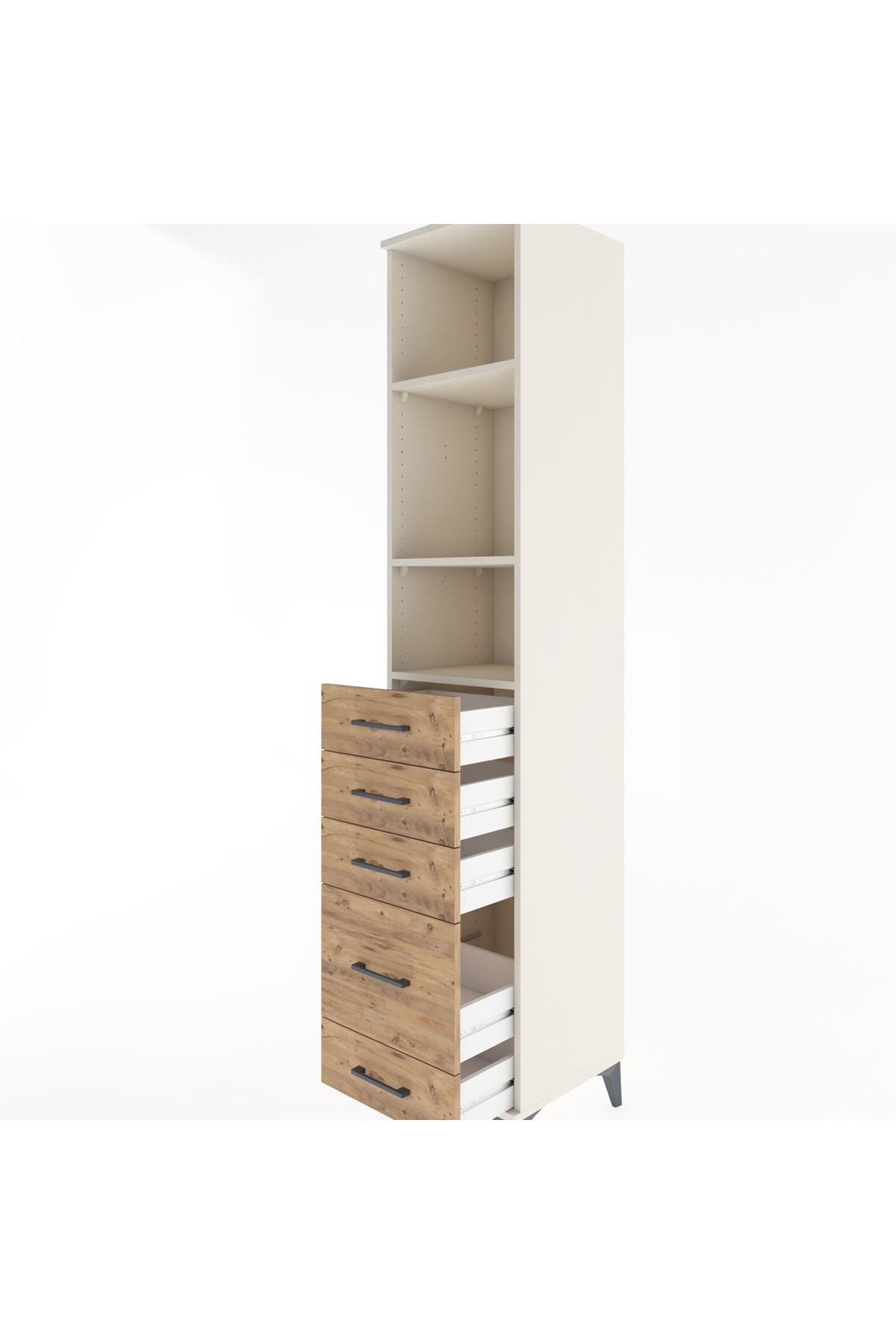 Hyperion Dolap 3 Raflı 5 Çekmeceli 44x44x221 Aytaşı-Çam