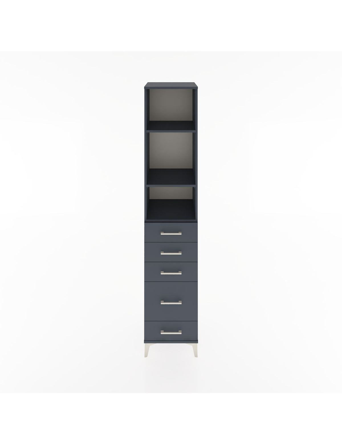 Hyperion Dolap 3 Raflı 5 Çekmeceli 44x44x221 Antrasit-Antrasit