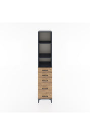 Hyperion Dolap 3 Raflı 5 Çekmeceli 44x44x221 Antrasit-Çam