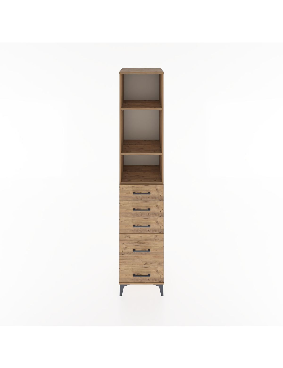 Hyperion Dolap 3 Raflı 5 Çekmeceli 44x44x221 Çam-Çam