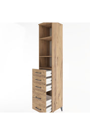 Hyperion Dolap 3 Raflı 5 Çekmeceli 44x44x221 Çam-Çam