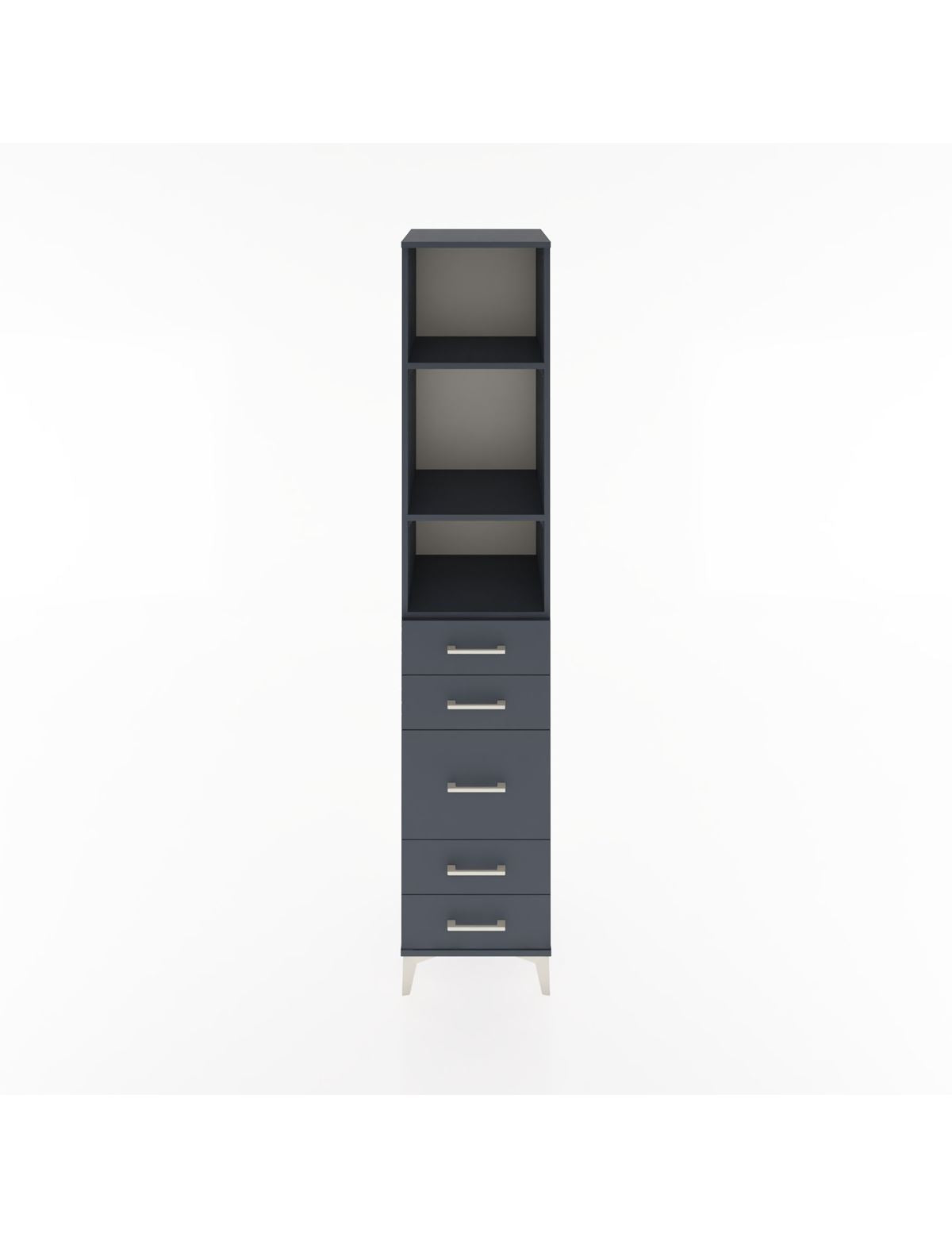 Hyperion Dolap 3 Raflı 5 Çekmeceli 44x44x221 Antrasit-Antrasit