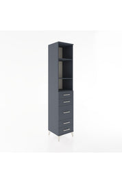 Hyperion Dolap 3 Raflı 5 Çekmeceli 44x44x221 Antrasit-Antrasit