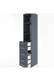 Hyperion Dolap 3 Raflı 5 Çekmeceli 44x44x221 Antrasit-Antrasit