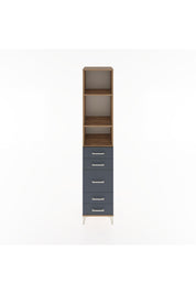 Hyperion Dolap 3 Raflı 5 Çekmeceli 44x44x221 Çam-Antrasit