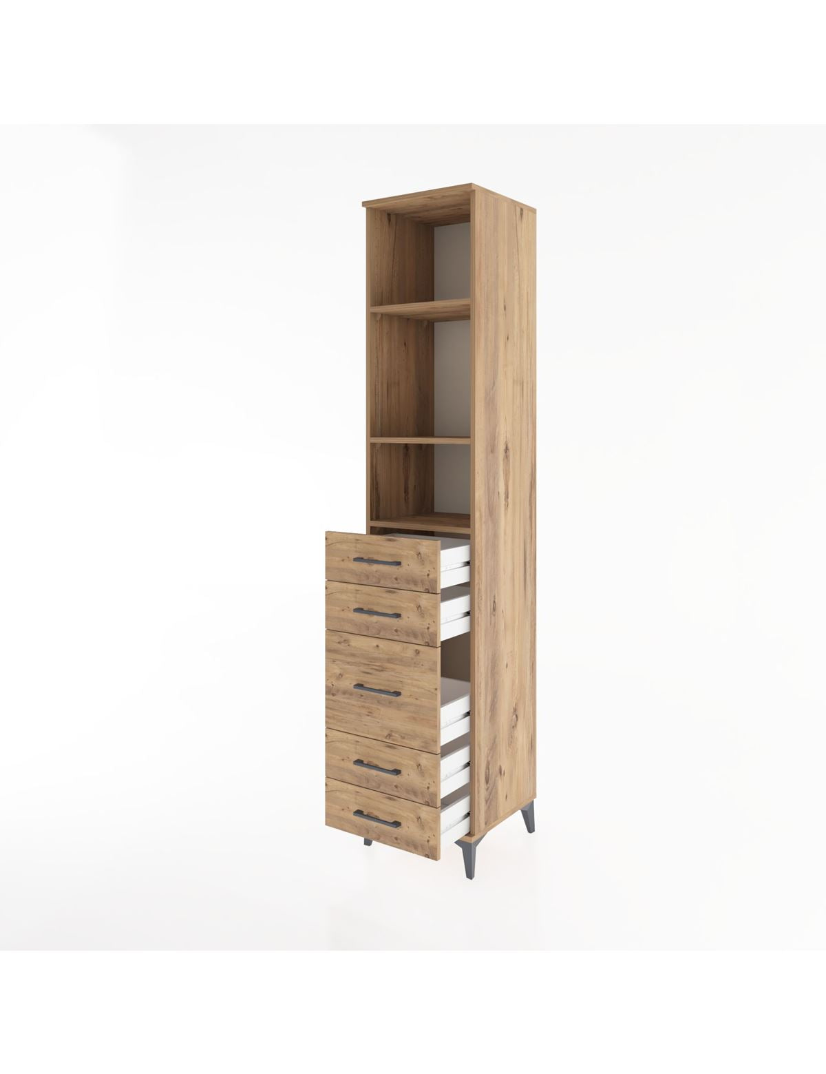 Hyperion Dolap 3 Raflı 5 Çekmeceli 44x44x221 - S61M141V9B