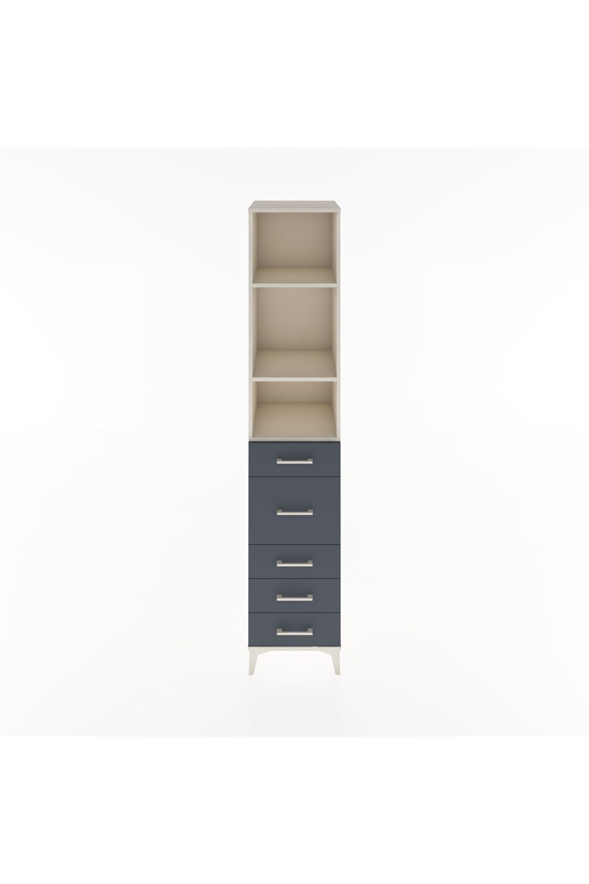 Hyperion Dolap 3 Raflı 5 Çekmeceli 44x44x221 Aytaşı-Antrasit