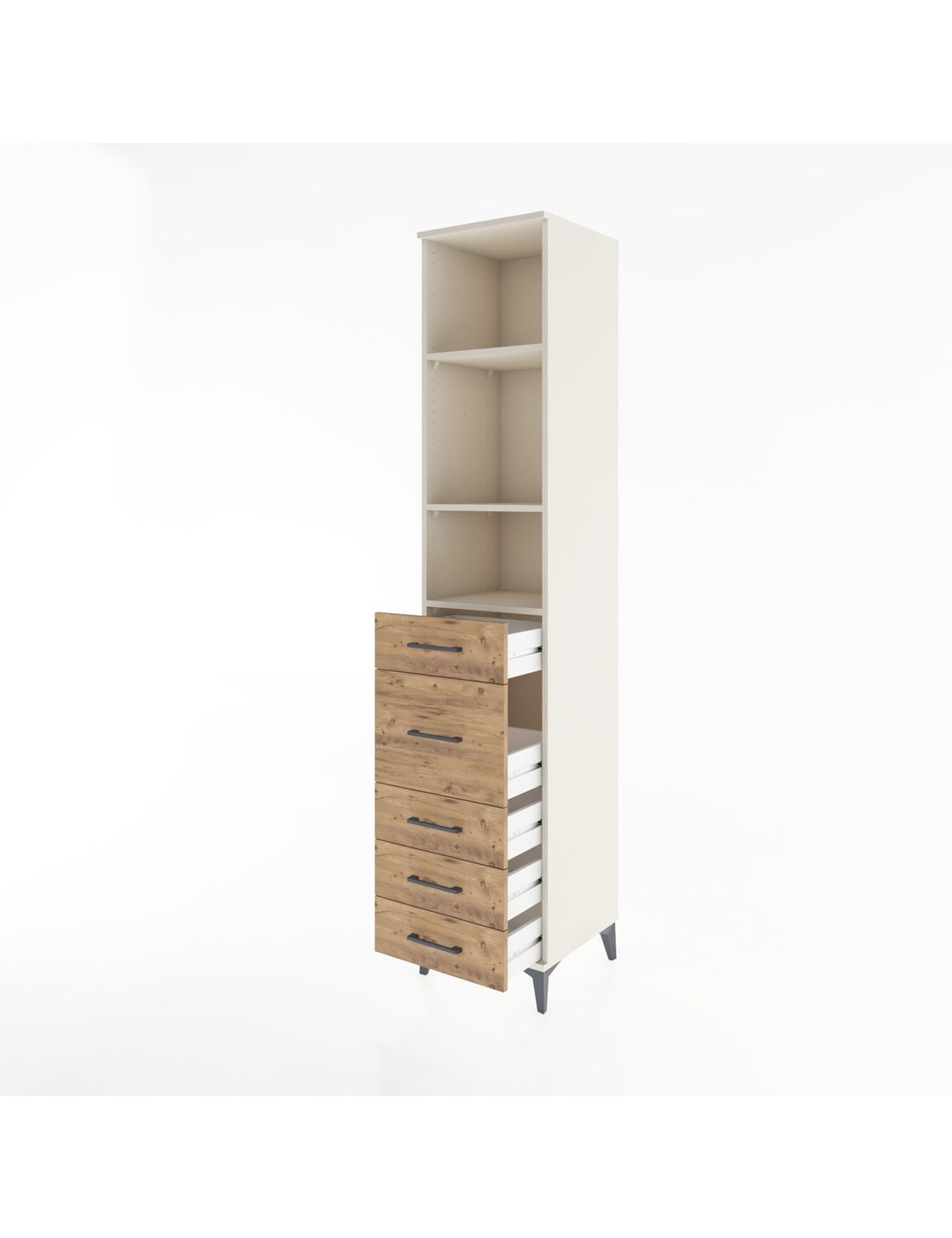 Hyperion Dolap 3 Raflı 5 Çekmeceli 44x44x221 - S61M142V3B