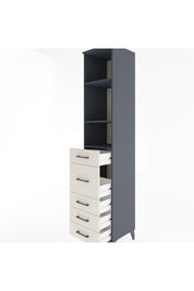 Hyperion Dolap 3 Raflı 5 Çekmeceli 44x44x221 Antrasit-Aytaşı