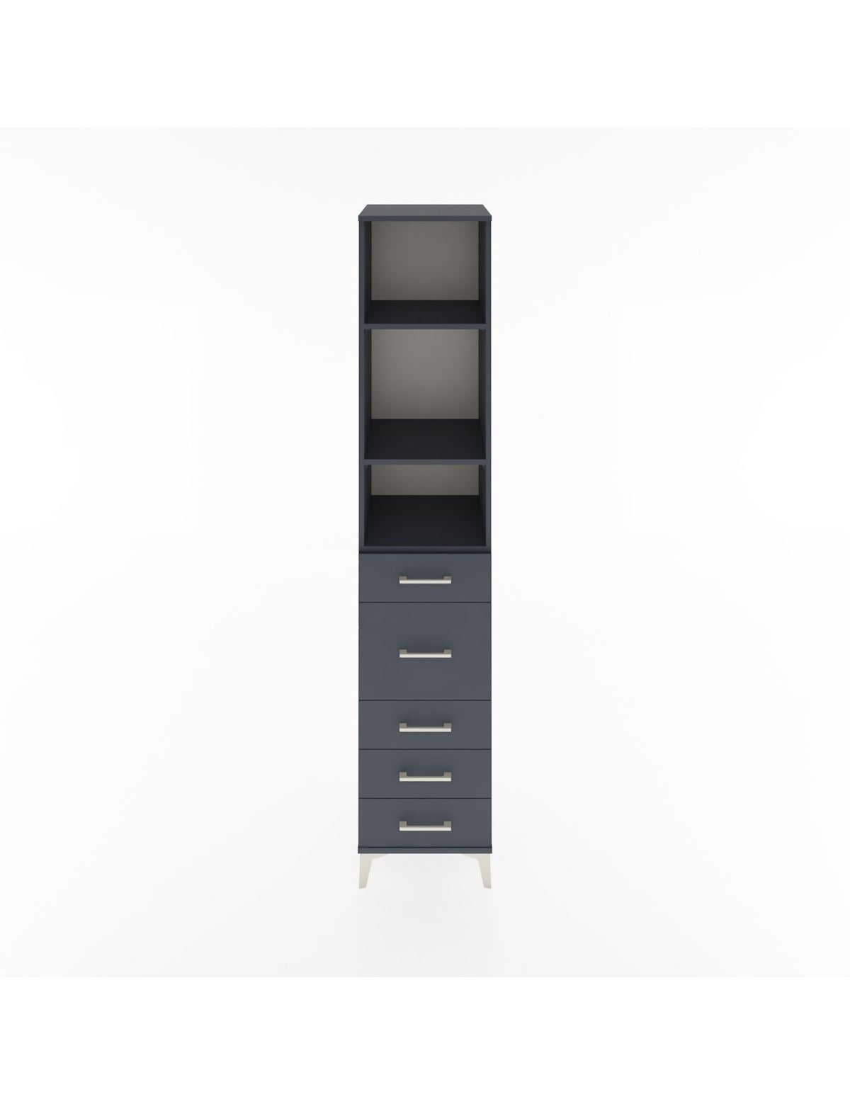 Hyperion Dolap 3 Raflı 5 Çekmeceli 44x44x221 Antrasit-Antrasit