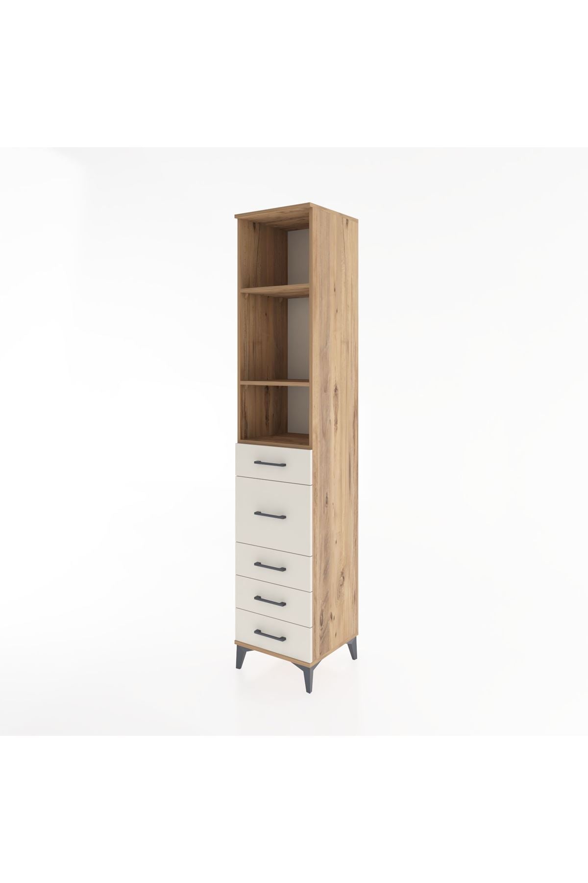 Hyperion Dolap 3 Raflı 5 Çekmeceli 44x44x221 Çam-Aytaşı