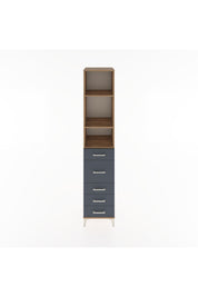 Hyperion Dolap 3 Raflı 5 Çekmeceli 44x44x221 Çam-Antrasit