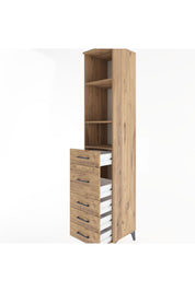 Hyperion Dolap 3 Raflı 5 Çekmeceli 44x44x221 Çam-Çam