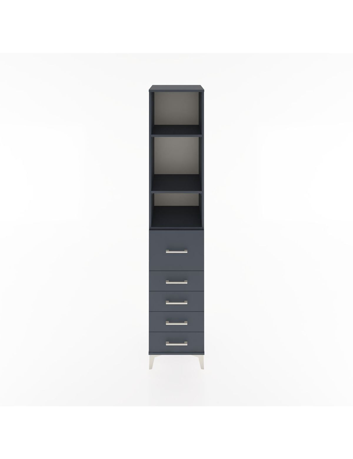 Hyperion Dolap 3 Raflı 5 Çekmeceli 44x44x221 Antrasit-Antrasit