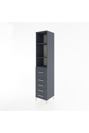 Hyperion Dolap 3 Raflı 5 Çekmeceli 44x44x221 Antrasit-Antrasit