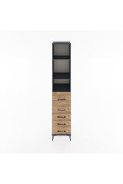 Hyperion Dolap 3 Raflı 5 Çekmeceli 44x44x221 Antrasit-Çam