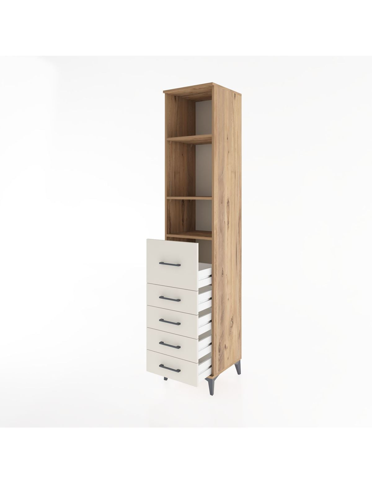 Hyperion Dolap 3 Raflı 5 Çekmeceli 44x44x221 - S61M143V7B