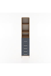 Hyperion Dolap 3 Raflı 5 Çekmeceli 44x44x221 Çam-Antrasit