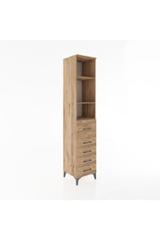 Hyperion Dolap 3 Raflı 5 Çekmeceli 44x44x221 Çam-Çam