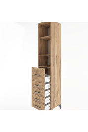 Hyperion Dolap 3 Raflı 5 Çekmeceli 44x44x221 Çam-Çam