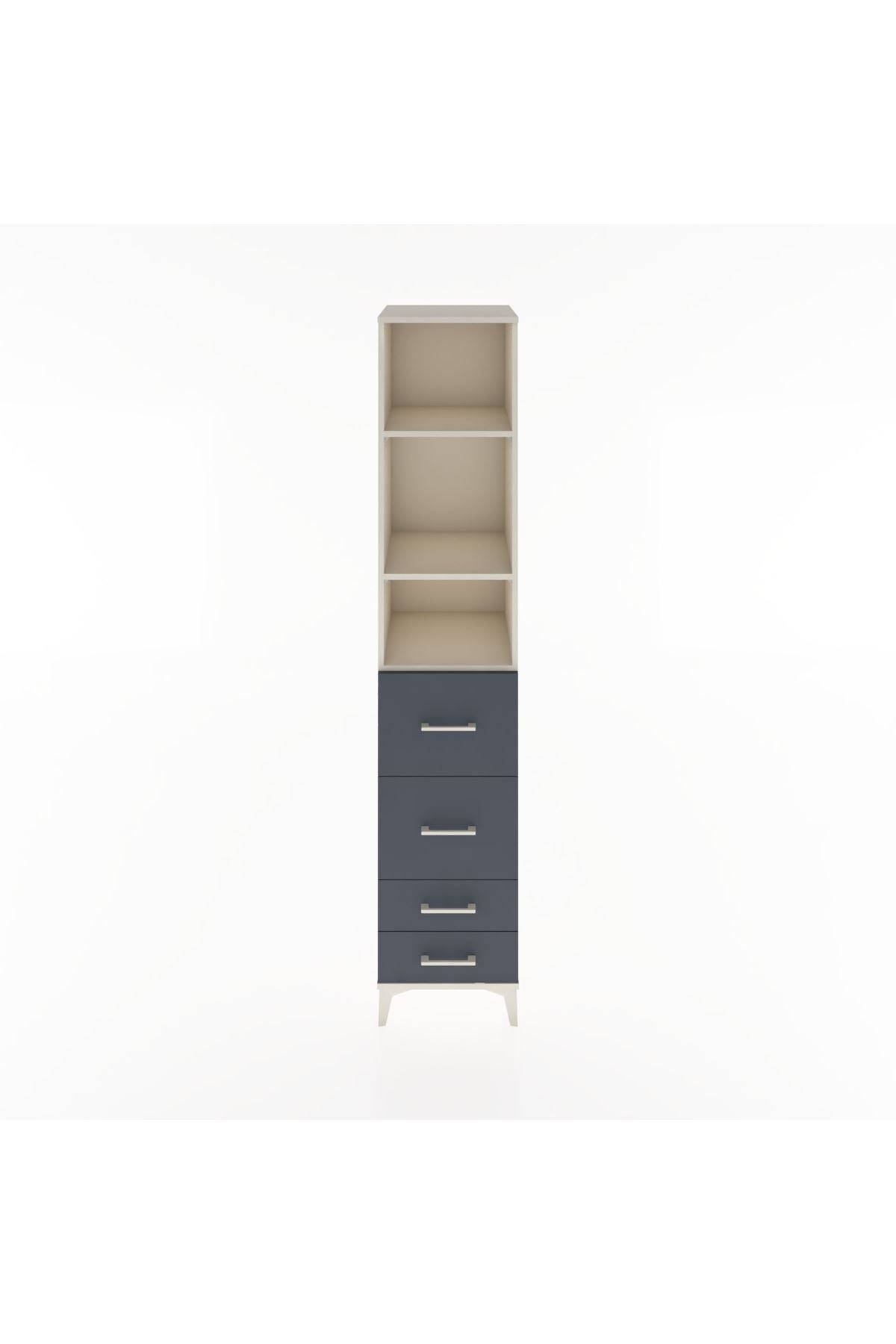 Hyperion Dolap 3 Raflı 4 Çekmeceli 44x44x221 Aytaşı-Antrasit