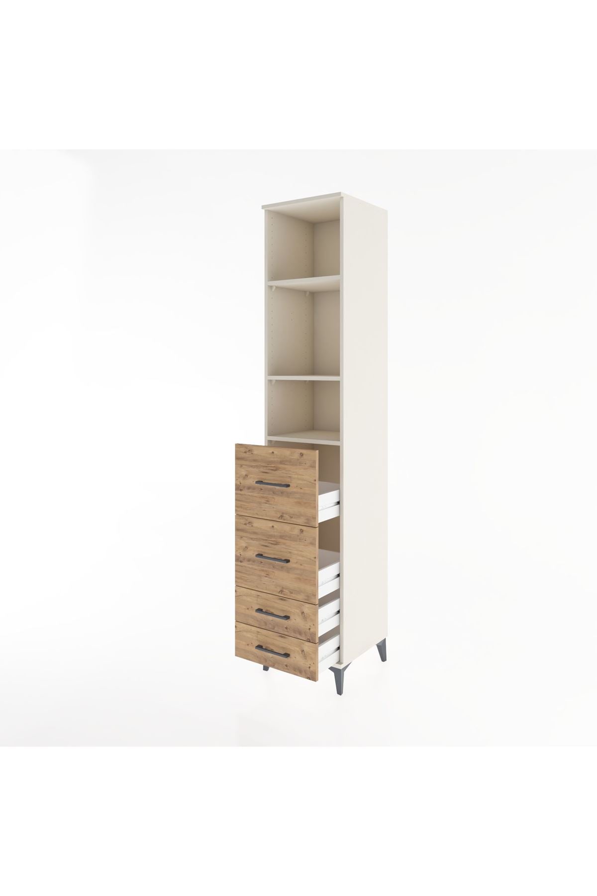 Hyperion Dolap 3 Raflı 4 Çekmeceli 44x44x221 Aytaşı-Çam