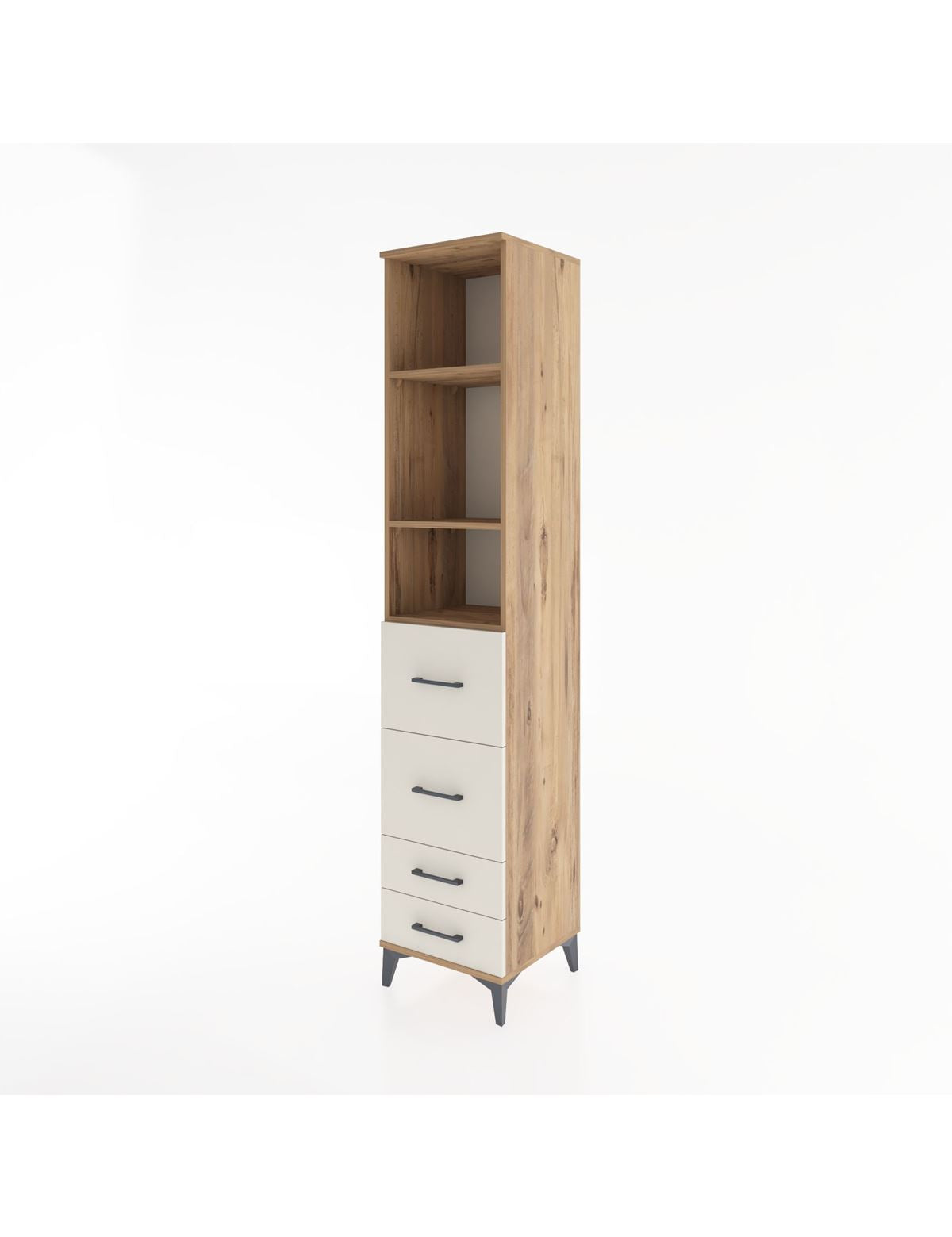 Hyperion Dolap 3 Raflı 4 Çekmeceli 44x44x221 - S61M144V7B