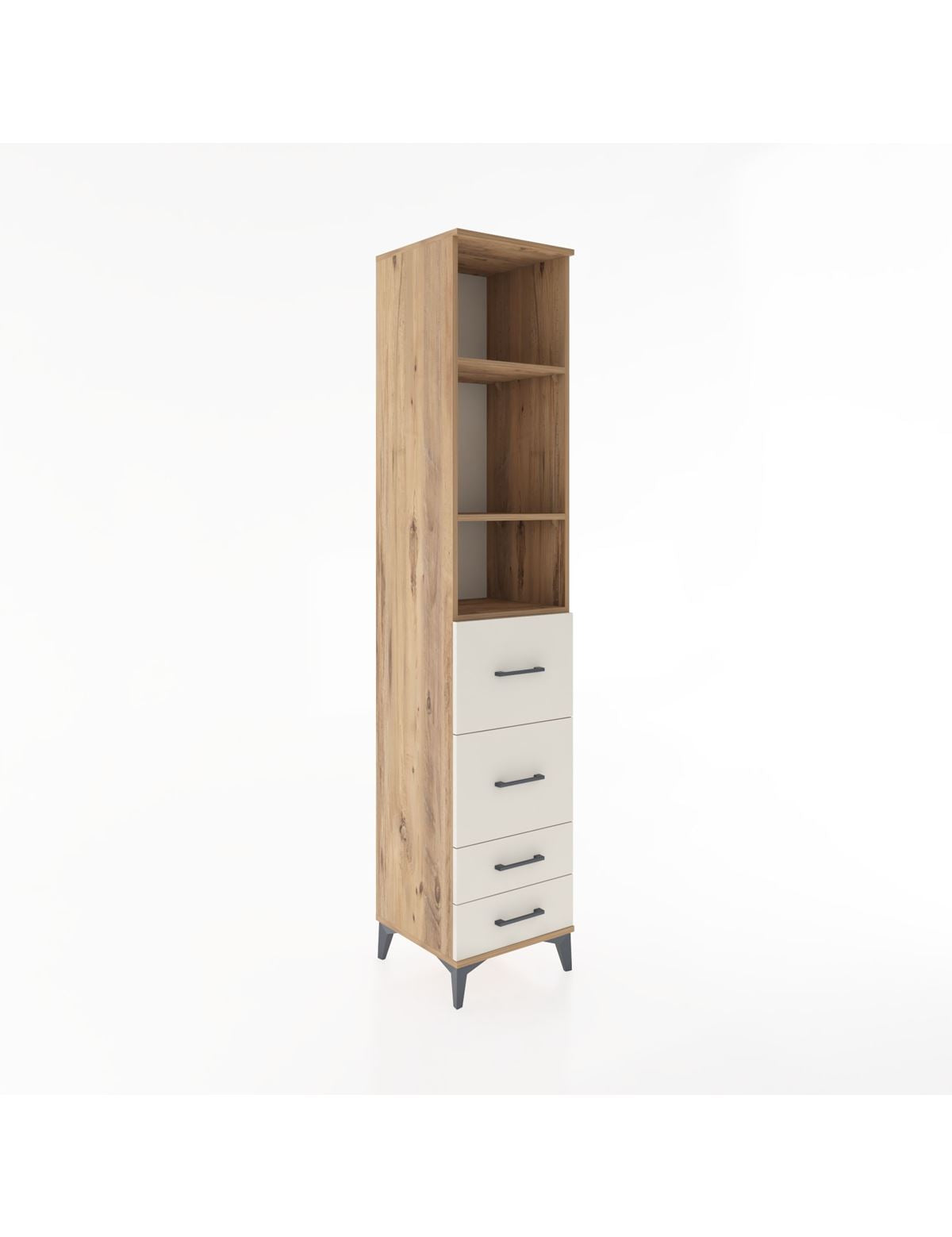 Hyperion Dolap 3 Raflı 4 Çekmeceli 44x44x221 Çam-Aytaşı