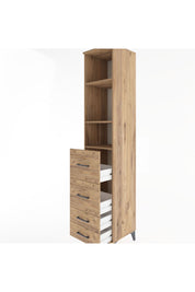 Hyperion Dolap 3 Raflı 4 Çekmeceli 44x44x221 Çam-Çam