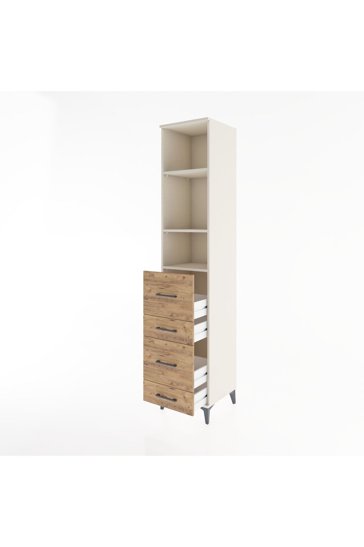 Hyperion Dolap 3 Raflı 4 Çekmeceli 44x44x221 Aytaşı-Çam