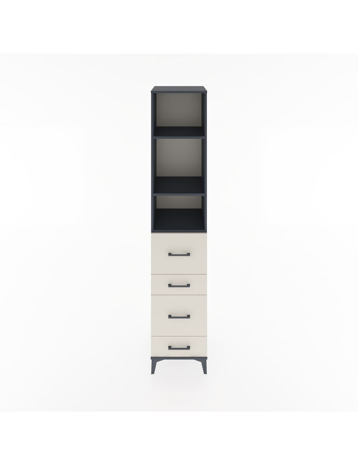 Hyperion Dolap 3 Raflı 4 Çekmeceli 44x44x221 Antrasit-Aytaşı