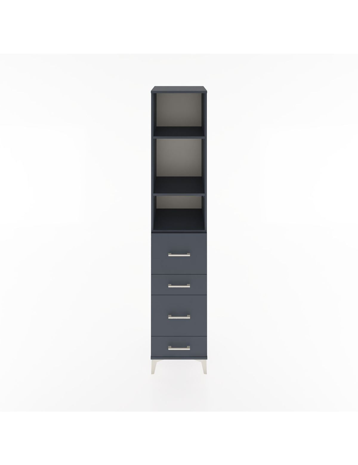 Hyperion Dolap 3 Raflı 4 Çekmeceli 44x44x221 Antrasit-Antrasit