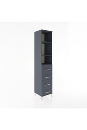 Hyperion Dolap 3 Raflı 4 Çekmeceli 44x44x221 Antrasit-Antrasit