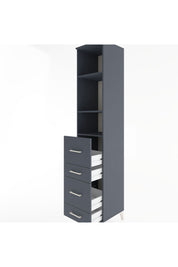 Hyperion Dolap 3 Raflı 4 Çekmeceli 44x44x221 Antrasit-Antrasit