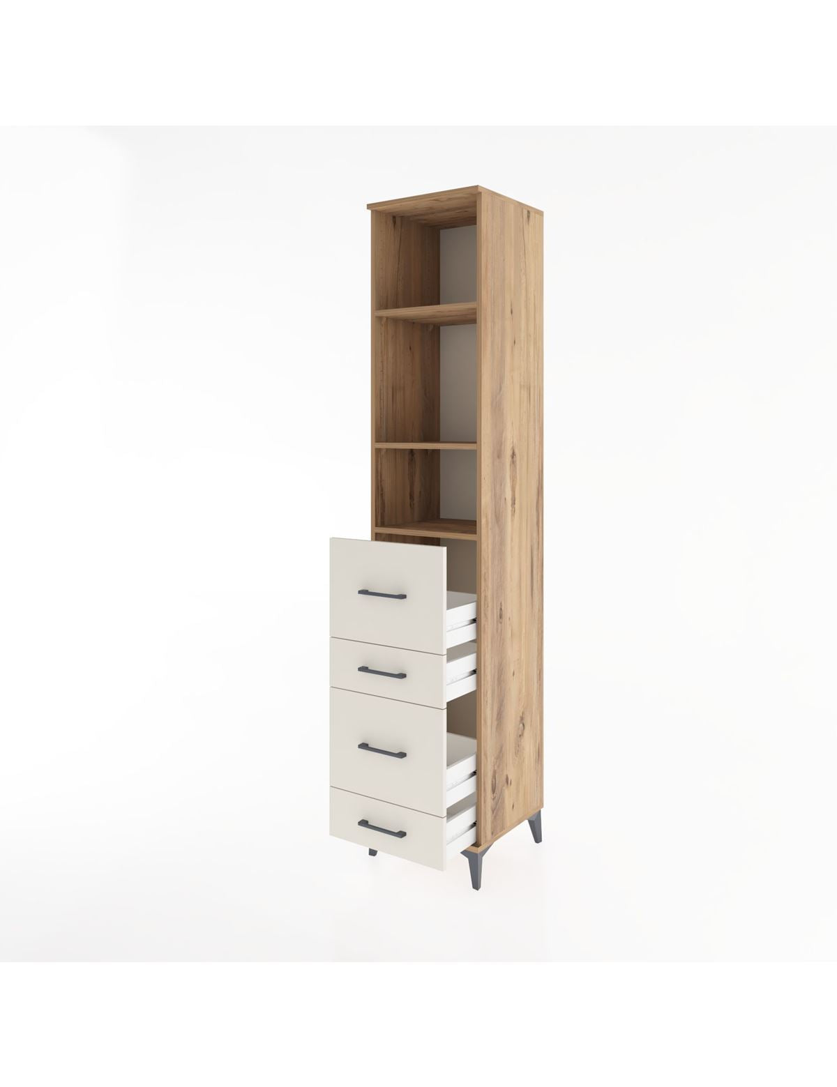 Hyperion Dolap 3 Raflı 4 Çekmeceli 44x44x221 - S61M146V7B