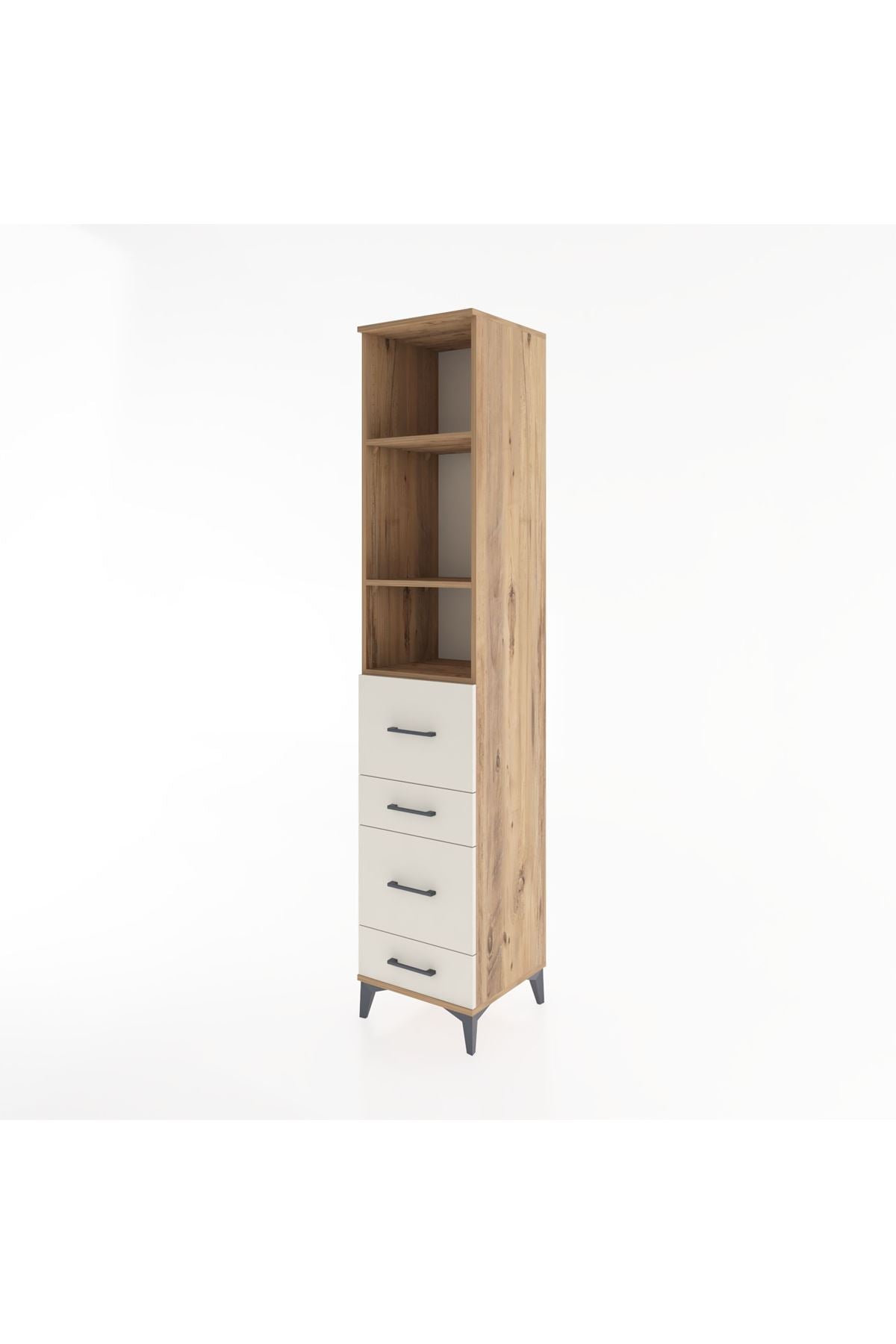 Hyperion Dolap 3 Raflı 4 Çekmeceli 44x44x221 Çam-Aytaşı