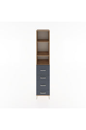 Hyperion Dolap 3 Raflı 4 Çekmeceli 44x44x221 Çam-Antrasit