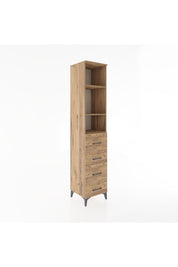 Hyperion Dolap 3 Raflı 4 Çekmeceli 44x44x221 Çam-Çam