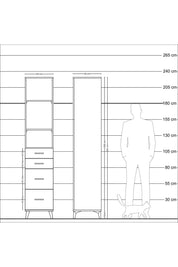 Hyperion Dolap 3 Raflı 4 Çekmeceli 44x44x221 Aytaşı-Antrasit
