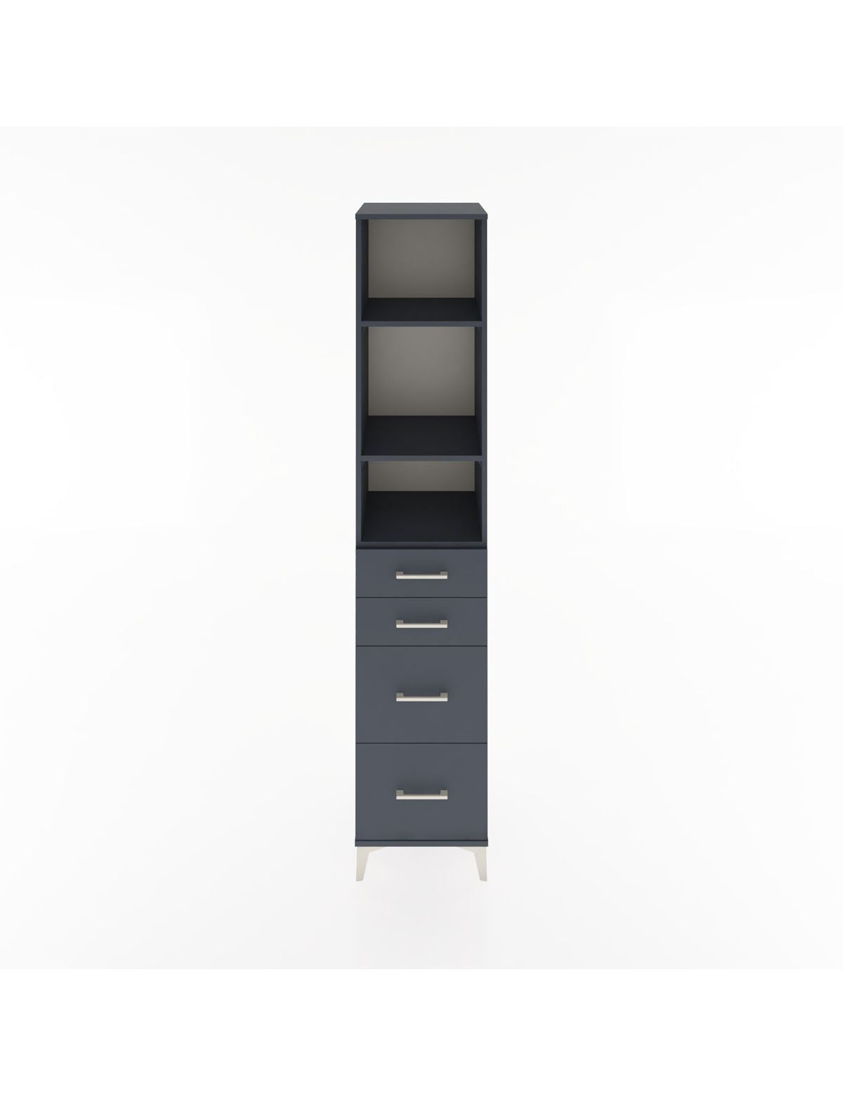 Hyperion Dolap 3 Raflı 4 Çekmeceli 44x44x221 Antrasit-Antrasit