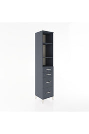 Hyperion Dolap 3 Raflı 4 Çekmeceli 44x44x221 Antrasit-Antrasit