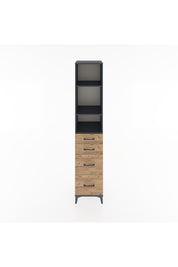 Hyperion Dolap 3 Raflı 4 Çekmeceli 44x44x221 Antrasit-Çam