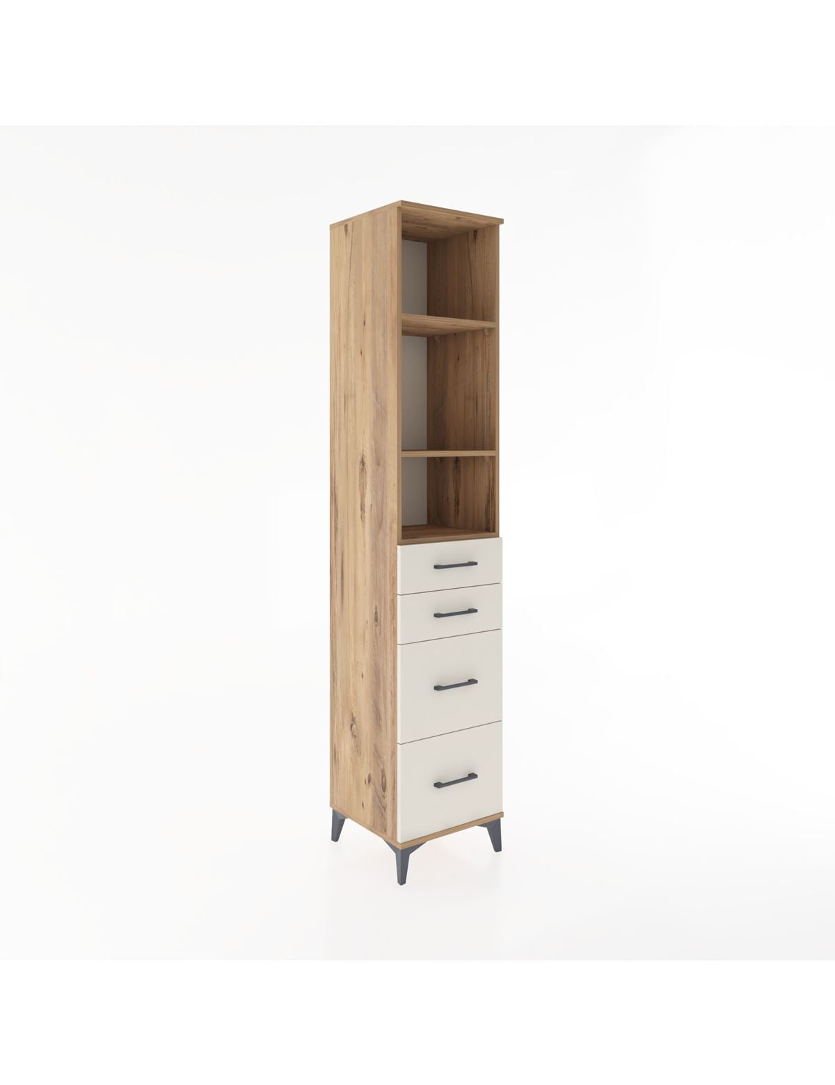 Hyperion Dolap 3 Raflı 4 Çekmeceli 44x44x221 Çam-Aytaşı