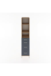 Hyperion Dolap 3 Raflı 4 Çekmeceli 44x44x221 Çam-Antrasit