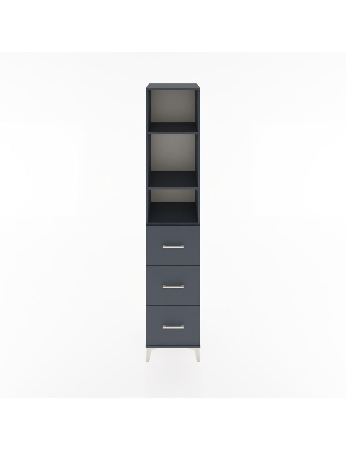 Hyperion Dolap 3 Raflı 3 Çekmeceli 44x44x221 Antrasit-Antrasit