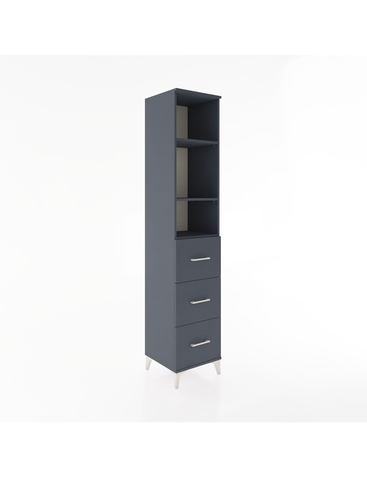 Hyperion Dolap 3 Raflı 3 Çekmeceli 44x44x221 Antrasit-Antrasit